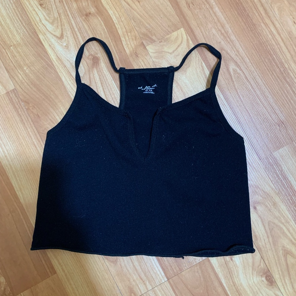 TWO urban outfitters black crop tops